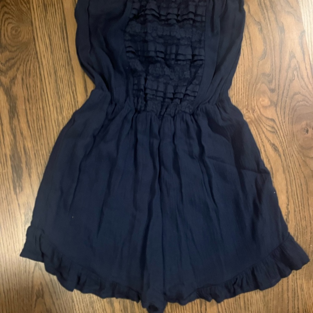 Abercrombie Navy Blue Ruffled Romper